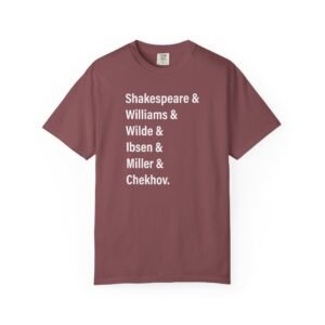 Literary Authors & Coffee T-Shirt — Shakespeare, Williams, Wilde, Ibsen, Miller, Chekhov