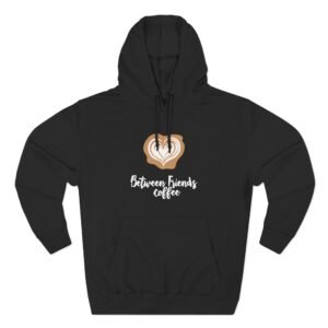Coffee Heart Hoodie — "Between Friends Coffee" Cozy Fleece Pullover