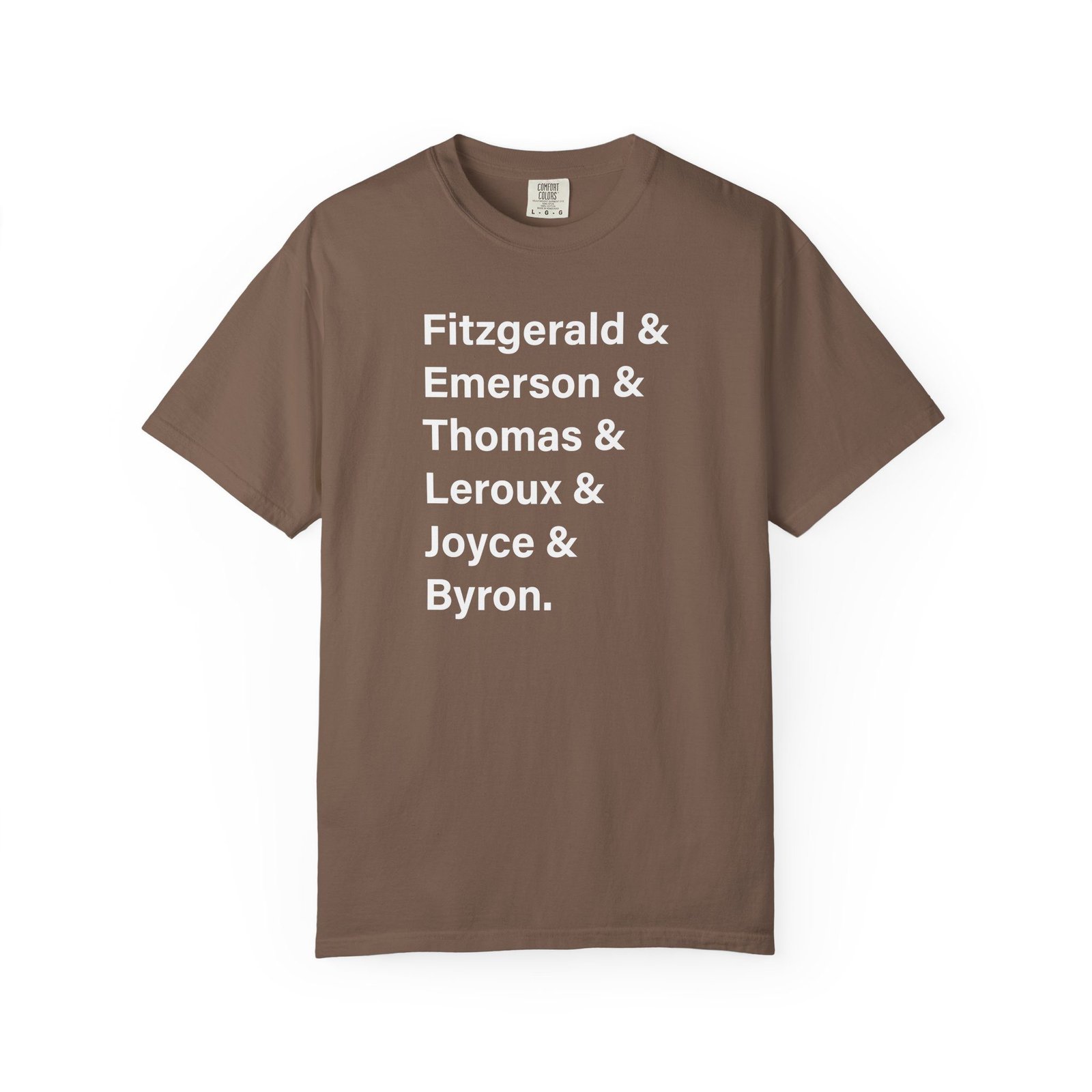 Literary Authors & Coffee T-Shirt — Fitzgerald, Emerson, Thomas